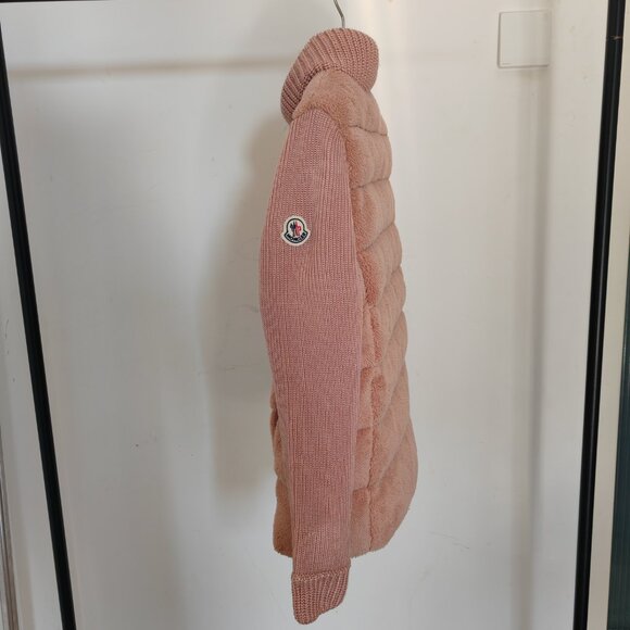 moncler A very beautiful and warm coat down-paneled faux fur and wool cardigan - Picture 3 of 12